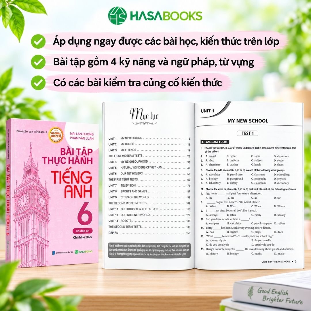 Combo 5 sách bài tập Trọn bộ học tốt Tiếng Anh lớp 6 Global Success - Ảnh 3