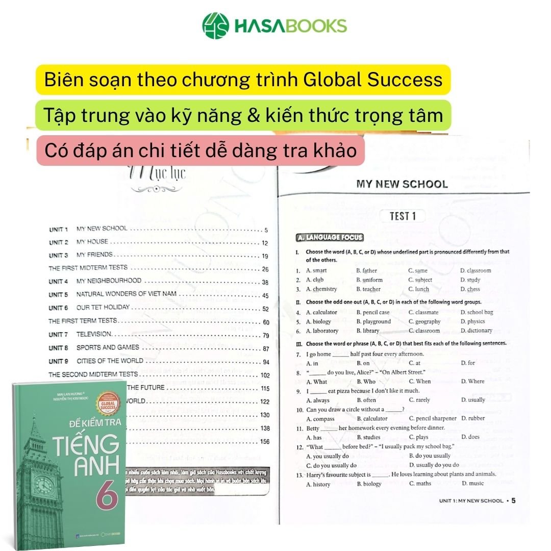 Combo 5 sách bài tập Trọn bộ học tốt Tiếng Anh lớp 6 Global Success - Ảnh 5