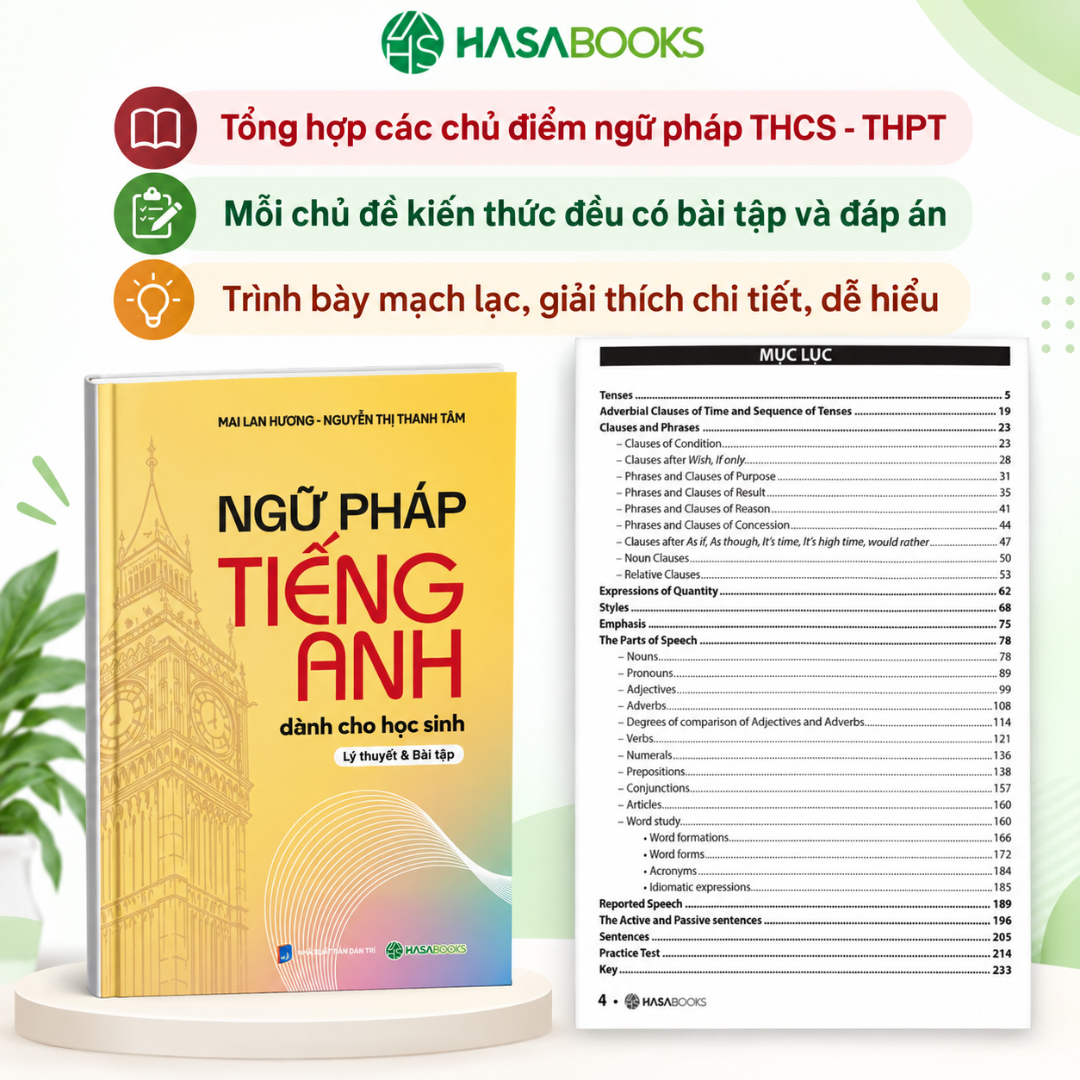 [MUA 2 TÍNH TIỀN 1] Chọn 1 Cuốn Yêu Thích + Ngữ pháp tiếng Anh Dành Cho Học Sinh